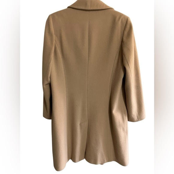 Wool Cashmere Blend Carmel Elegant Minimalist Career Coat Pure Collection SZ 12 - Picture 2 of 11